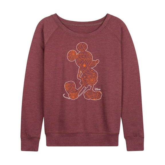 Mickey & Friends - Mickey Silhouette - Women's Lightweight French Terry Long Sleeve Shirt