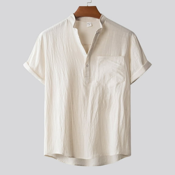 LYXSSBYX Big and Tall Mens Shirts Short Sleeves Clearance Men Hawaiian Solid Short Sleeve Beach Shirt Patchwork Summer Casual Button Turn-down Collar Shirts