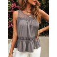 thumbnail image 3 of Camisa sin mangas ANGGREK Elegante con dobladillo con volantes color Sólido para mujeres, 3 of 5