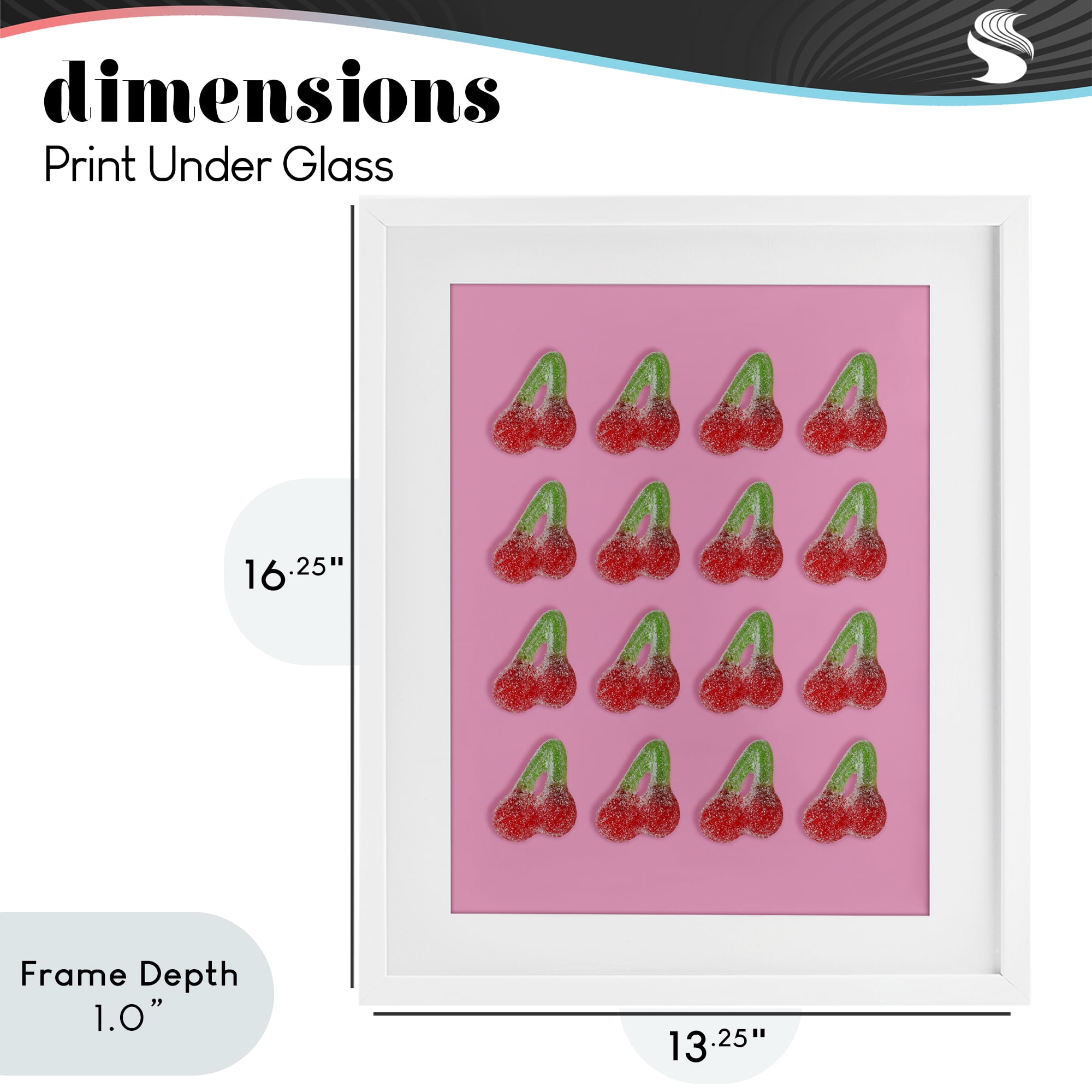 Stupell Industries Cherry Candy Pattern White Framed Print Under Glass, design by LISH Creative