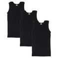 thumbnail image 4 of 3-Pack Men's A-Shirt Tank Top Gym Workout Undershirt Athletic Shirt (Slim & Muscle Fit ONLY) Black XX-Larege, 4 of 5