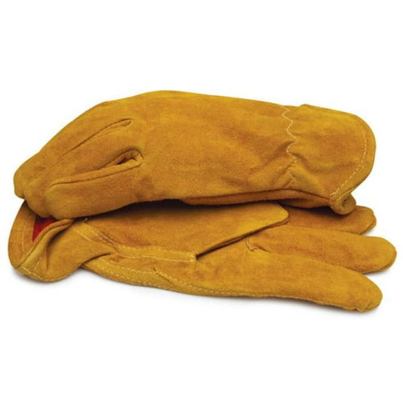 BlackCanyon Outfitters 91030-L Split Leather Gloves with Red Fleece Lining and Elastic Wrist Large