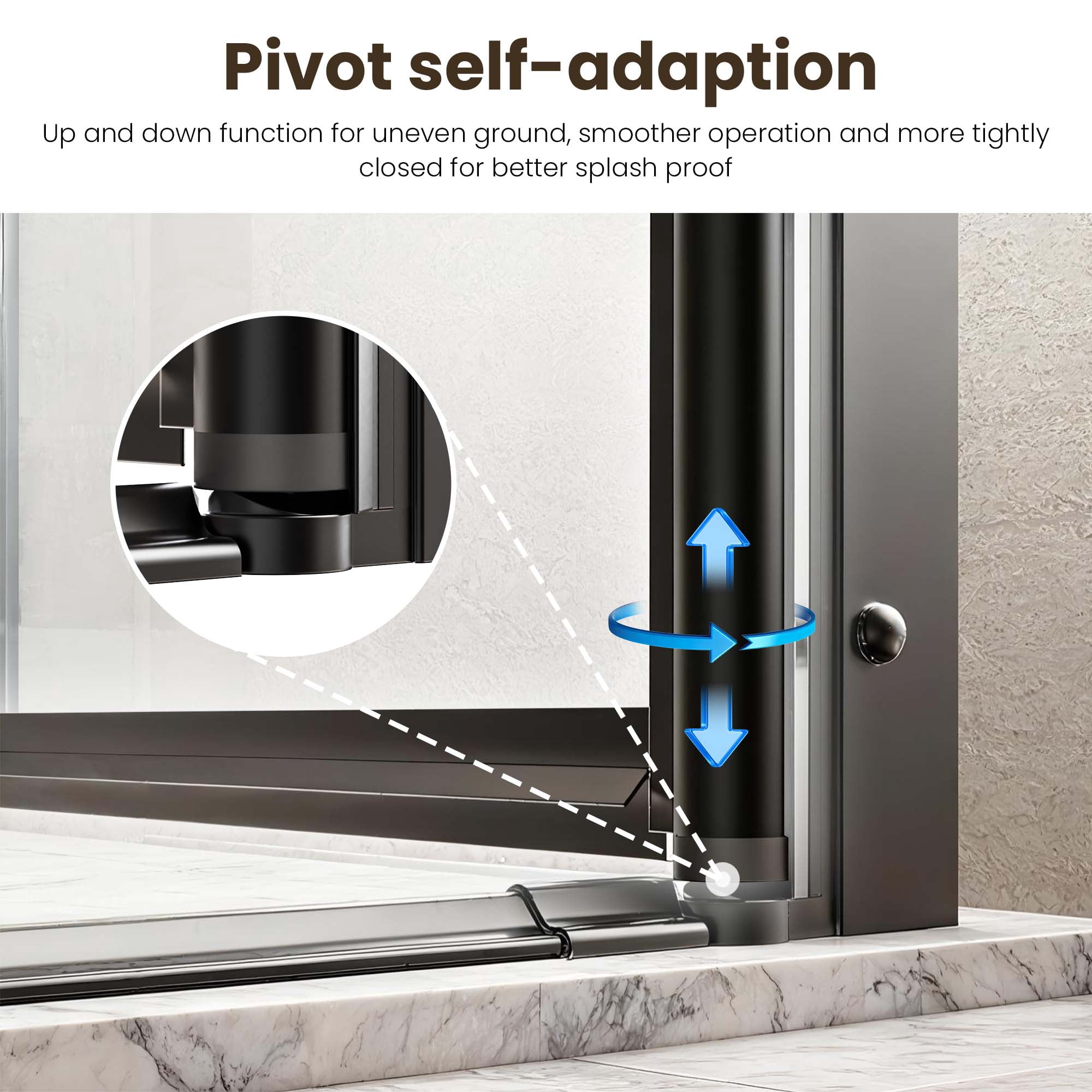 Leumius Pivot Shower Doors, 30" W x 72"H Frameless Bi-fold SwingShower Door,1/4" (6mm) ClearTempered Glass, Matte Black, Reversible lnstallation
