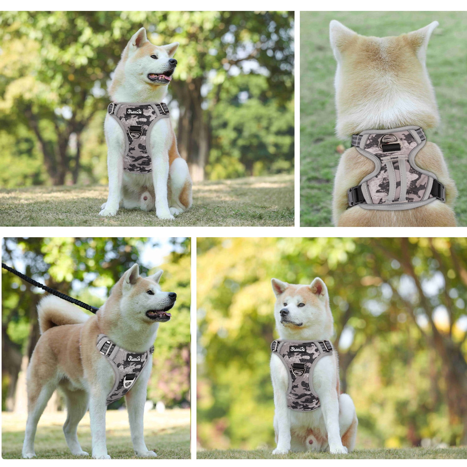 AUTOWT No Pull Dog Harness - Heavy Duty, No Choke Design with 2 Leash Clips & Adjustable Padded Vest