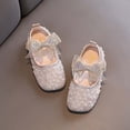 thumbnail image 4 of YHAJDS Girls Sparkly Glitter Mary Jane Sandals with Rhinestone Pearl Bow Ballet, 4 of 5