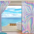 thumbnail image 4 of Splicing Pattern Holographic Printing Semi Sheer Curtains Window Voile Drapes Panels Treatment-55X78in for Living Room Bedroom Kids Room, 4 of 4