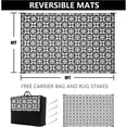 thumbnail image 2 of Outdoor Rugs 6'x9' Plastic Straw on Sale Clearance Reversible Waterproof Patio Rugs Geometric Lightweight Carpets for RV Camping Deck Balcony Beach Picnic Porch, Black White, 2 of 4