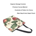 thumbnail image 3 of FORMRS Womens Canvas Tote Bag with Zipper Inner Pocket Shoulder Handbag, Beige Strawberry, 3 of 7