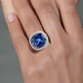 thumbnail image 4 of Gem Stone King 925 Sterling Silver Ring Created Sapphire Moissanite (9.38 Cttw), 4 of 4