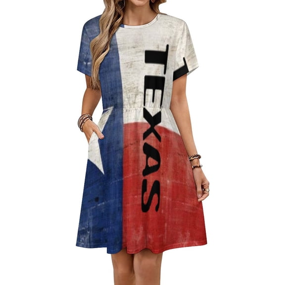 Texas Symbol Women's Dress Short Sleeve Summer Sundress Summer Women Clothes