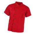 thumbnail image 3 of VONKY Unisex Chef Jackets Coat Short Sleeves Shirt Kitchen Uniforms XL Red, 3 of 9