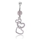 thumbnail image 1 of Lindo Triple Corazones Colgante Aleación Circonitas Vientre Ombligo Anillo Joyería Piercing Del Cuerpo (Blanco), 1 of 1