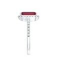 thumbnail image 3 of Rosec Jewels Certified Lab Grown Ruby Engagement Ring with Diamond Halo - Emerald Cut Ruby Ring - AAAA Quality Certified, 925 Sterling Silver, US 4.00, 3 of 8