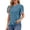Blue, variant on Open Back Tops for Women Women’S Side Slit T-Shirts Women's Fashion Casual T Shirt Solid Color Round Neck Stretch Pearl Petal Sleeve Ruffled Women's Top Plus Size Fitted T-Shirts Xl