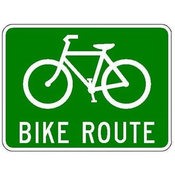 24 x 18 Bike Route Sign - Highly Visible 3M High-Intensity Prismatic Reflective Sheeting - Official Warning Signs for Enhanced Safety - 10-Year 3M Warranty