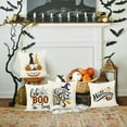 thumbnail image 2 of Halloween Throw Pillow Covers 18x18 Inch Pumpkin Gnome Ghost Boo Decorative Pillows for Sofa Bed Halloween Decor Set of 4, 2 of 6