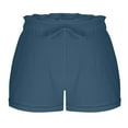 thumbnail image 6 of Juslio Shorts for Women Drawstring Pockets Loose Comfy Cotton Linen Solid Casual Womans Shorts, 6 of 8