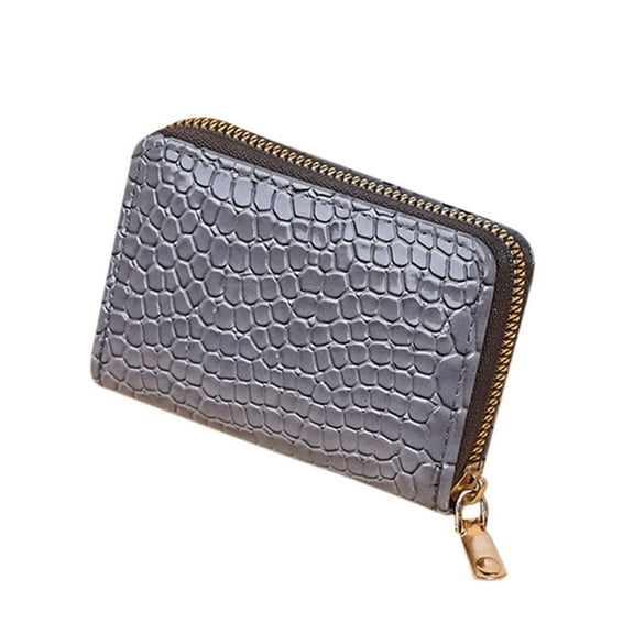 MUSOIE Credit Card Holder Wallet for Women Zipper Around Small Card Cases Holder Business Card Cases
