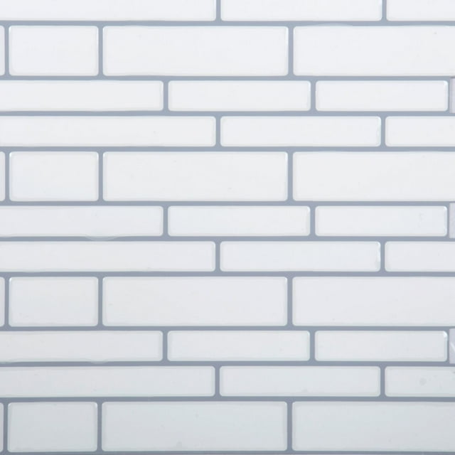 Truu Design Self-Adhesive Slim Subway Peel and Stick Backsplash Wall Tiles