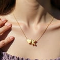 thumbnail image 4 of Initial Heart Necklace for Women 14K Gold Plated A-Z Letter Necklace Dainty Bubble Heart Pendant Tiny Initial Necklaces for Women Teen Trendy Jewelry Gifts, 4 of 7