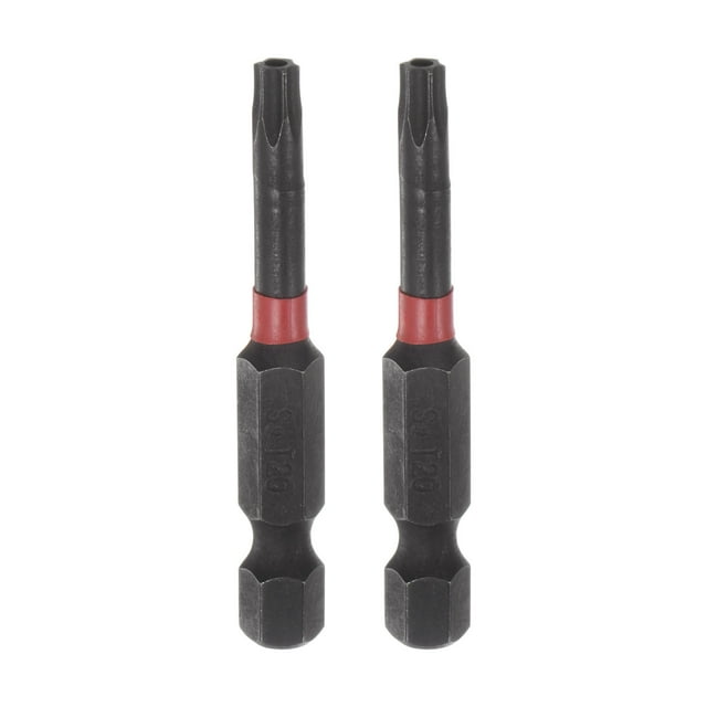 Unique Bargains T20 Magnetic Security Impact Torx Screwdriver Bit 1/4' Hex Shank 2' Length, 2 Pack