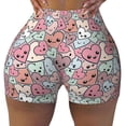 thumbnail image 2 of Haiem Cartoon Hearts No Front Seam Biker Shorts for Women Yoga Workout Gym Bike Shorts with Tummy Control Moisture-Wicking-XX-Large, 2 of 9