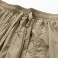 thumbnail image 6 of successthop Long Shorts for Men Below the Knee Elastic Waist Shorts Drawstring Bottoms Casual Clothes with Pockets Khaki, 6 of 9