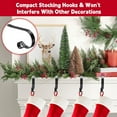 thumbnail image 4 of Christmas Stocking Holders for Mantel,4 Pack Stocking Holder Hangers for Mantel Fireplace with Adjustable Design,Lightweight Stockings Hook for Christmas Decorations,Black, 4 of 17