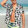 thumbnail image 4 of Uemuo Cool Camera Printed Regular Fit Short Sleeve Casual Hawaiian Shirt for Men,Aloha shirt,Tropical shirt,Floral print shirt,Vacation Beach shirt-Large, 4 of 9
