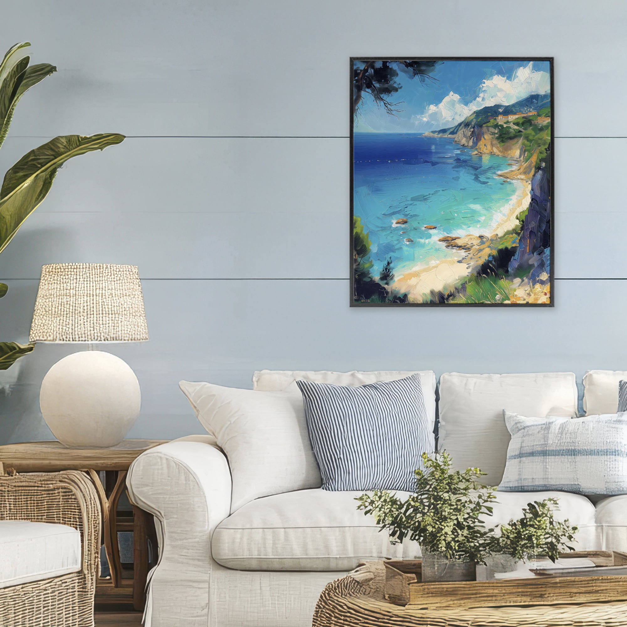 Stupell Industries View of Ocean Retreat Black Framed Giclee Art, design by Creative Studio