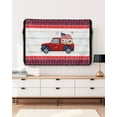 thumbnail image 5 of Truck with American Star Flag Outdoor TV Cover 30 to 32 Inch Waterproof, Grey Wooden Stripes Buffalo Star Checker 600D Oxford TV Covers with Zipper, Outside Flat TV Screen Protector 30"Wx19"Hx4.5"D, 5 of 7
