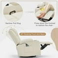 thumbnail image 5 of YODOLLA Massage Manual Recliner Chair with Heat and Vibration Massage, PU Leather Swivel Rocker Recliner Chair for Adults with 2 Cup Holders, Remote Control-Cream White, 5 of 8