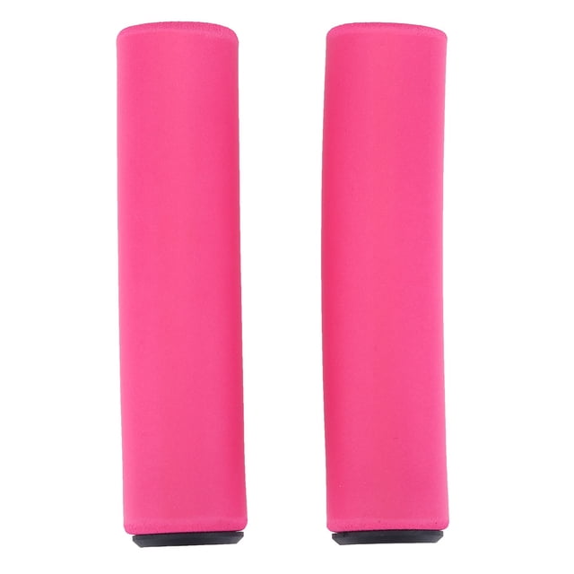Juego de fundas antideslizantes que absorben los golpes para manillar de bicicleta de montaña, color rosa
