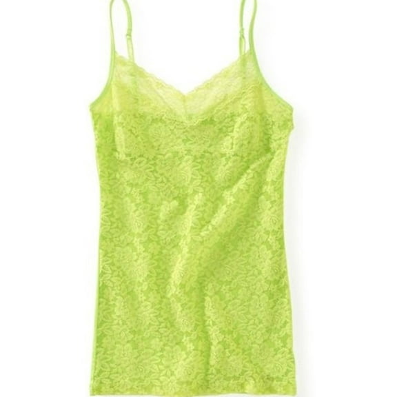 Aeropostale Womens Lace Front Cami Tank Top, Green, X-Small