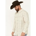 thumbnail image 2 of Moonshine Spirit Men's Rhythm Plaid Print Long Sleeve Snap Western Shirt Ivory Medium, 2 of 4