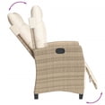 thumbnail image 2 of vidaXL 7 Piece Garden Dining Set with Cushions Beige Poly Rattan, 2 of 5
