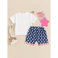 thumbnail image 5 of Niusricy 4th of July Outfits for Baby Boy 0 6M 12M 18M 2T 3T Infant Short Sleeve T-shirts Flag Print Tops + Shorts Set Kids Toddler Fashion Casual Clothes for Vacation Daily, 5 of 9