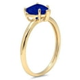 thumbnail image 2 of 1.25 ct Heart Cut Simulated Blue Sapphire Solitaire 18K Yellow Gold Womens Engagement Ring, 2 of 4