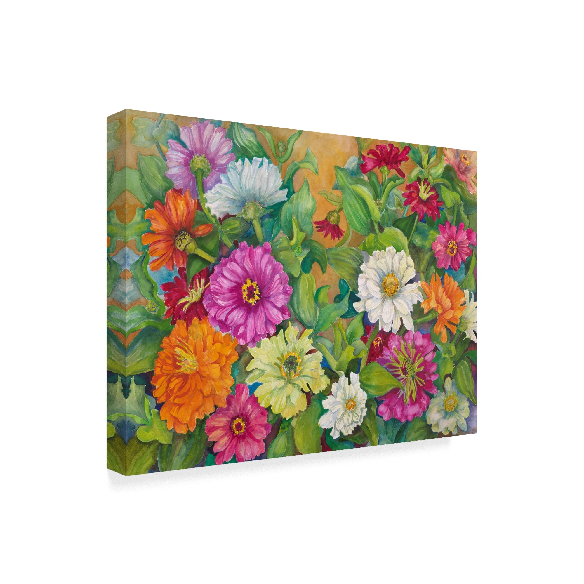 Trademark Fine Art 'Zinnias Palette Of Color' Canvas Art by Joanne Porter