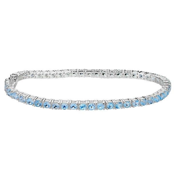 5,50 Carats (ctw) bracelet topaze bleue en argent sterling (7 Pouces)