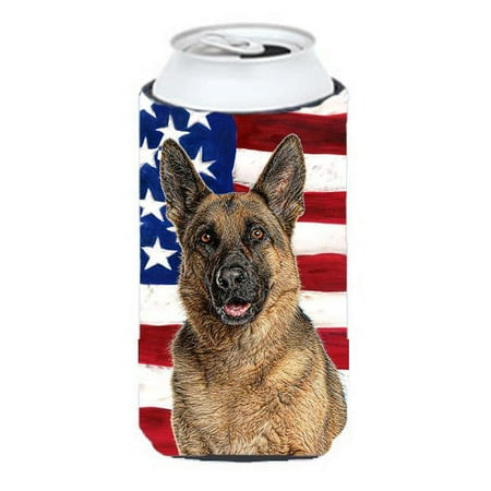 

USA American Flag with German Shepherd Tall Boy bottle sleeve Hugger