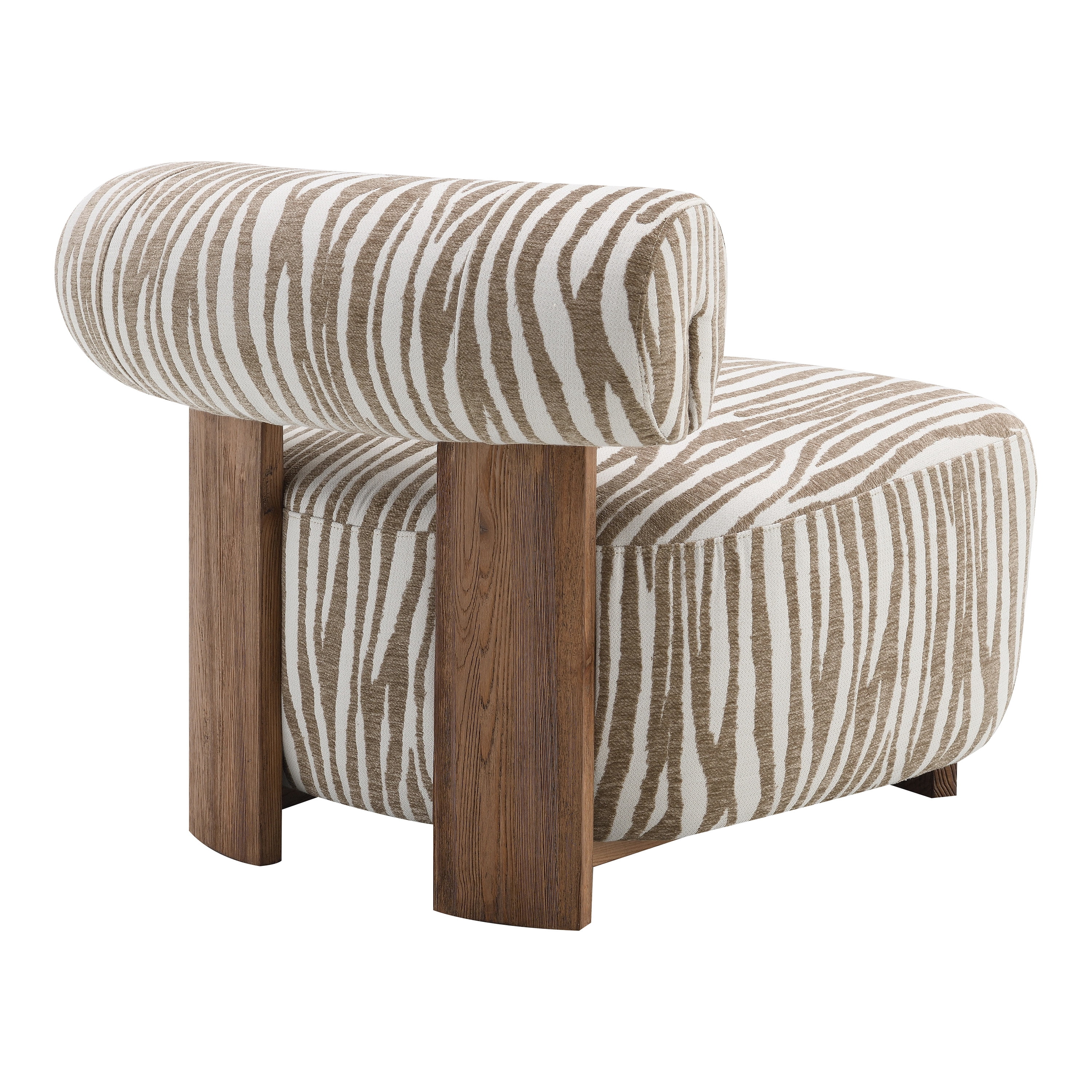 Furniture of America Zenya Modern Chenille Zebra-stripe Pattern Accent Chair, Beige