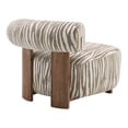 thumbnail image 5 of Furniture of America Zenya Modern Chenille Zebra-stripe Pattern Accent Chair, Beige, 5 of 11