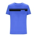 thumbnail image 3 of T-shirts for Men Plus Size under $5 Short Sleeve Crew Neck Pocket Cotton T-Shirts Casual Basic Tee Pullover Tops Solid Basic Tee Light Blue XXXL, 3 of 4