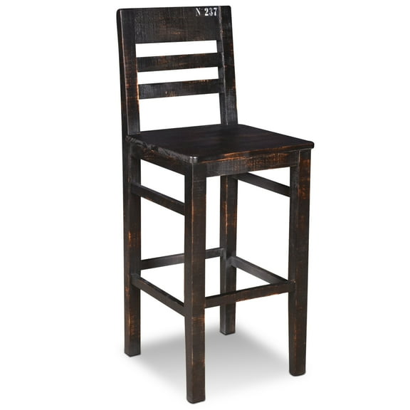 Sunset Trading Graphic 30" Contemporary Wood Bar Stools in Black (Set of 2)