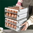 thumbnail image 3 of Wosthever Soporte para huevos de 32 rejillas, contenedor de almacenamiento de huevos de doble capa, cajón para huevos de gran capacidad, fácil de usar Almacenamiento y organización del hogar Wosthever HA018121-00, 3 of 6