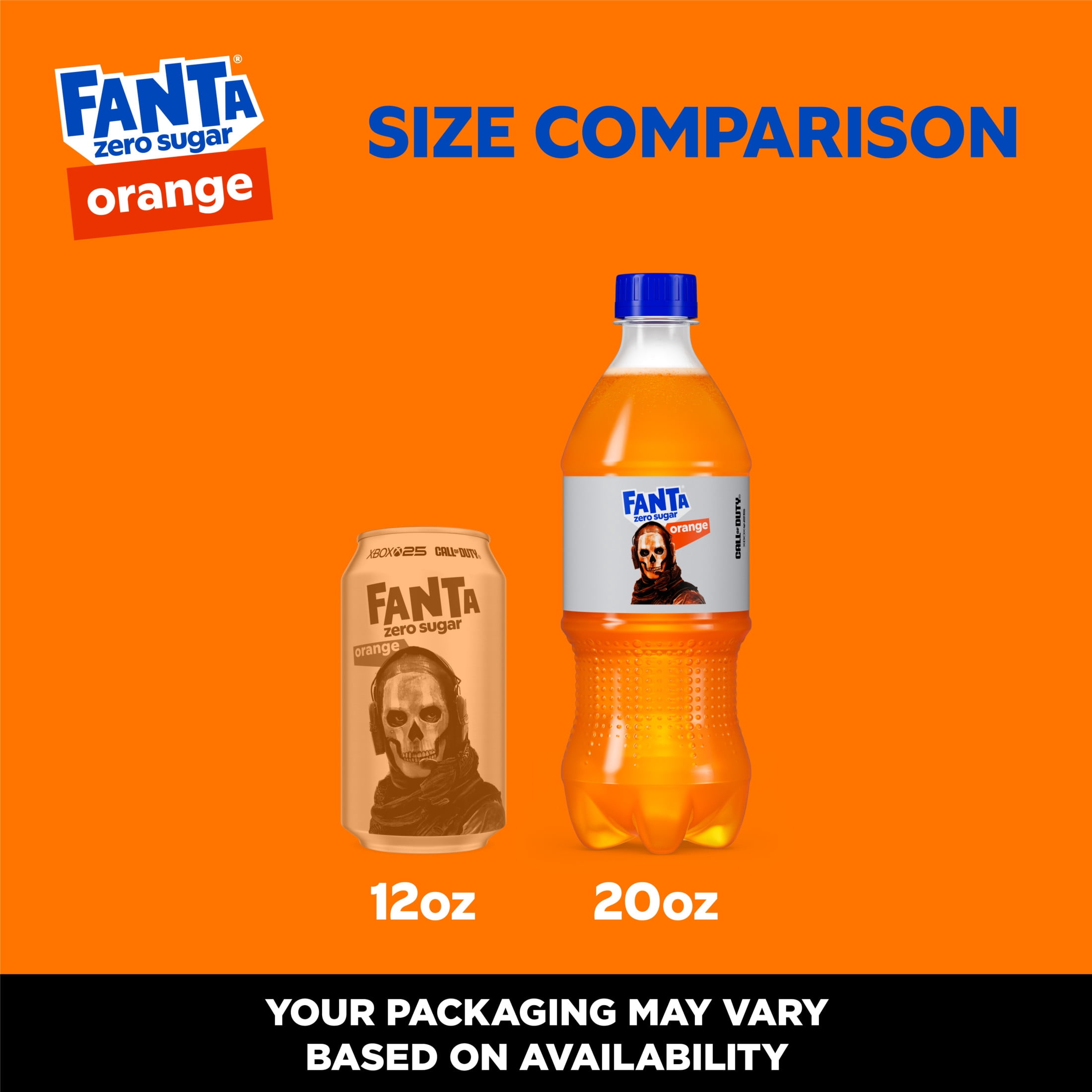 (4 pack) Fanta Zero Sugar Orange Soda Pop Bottle, 20 fl oz