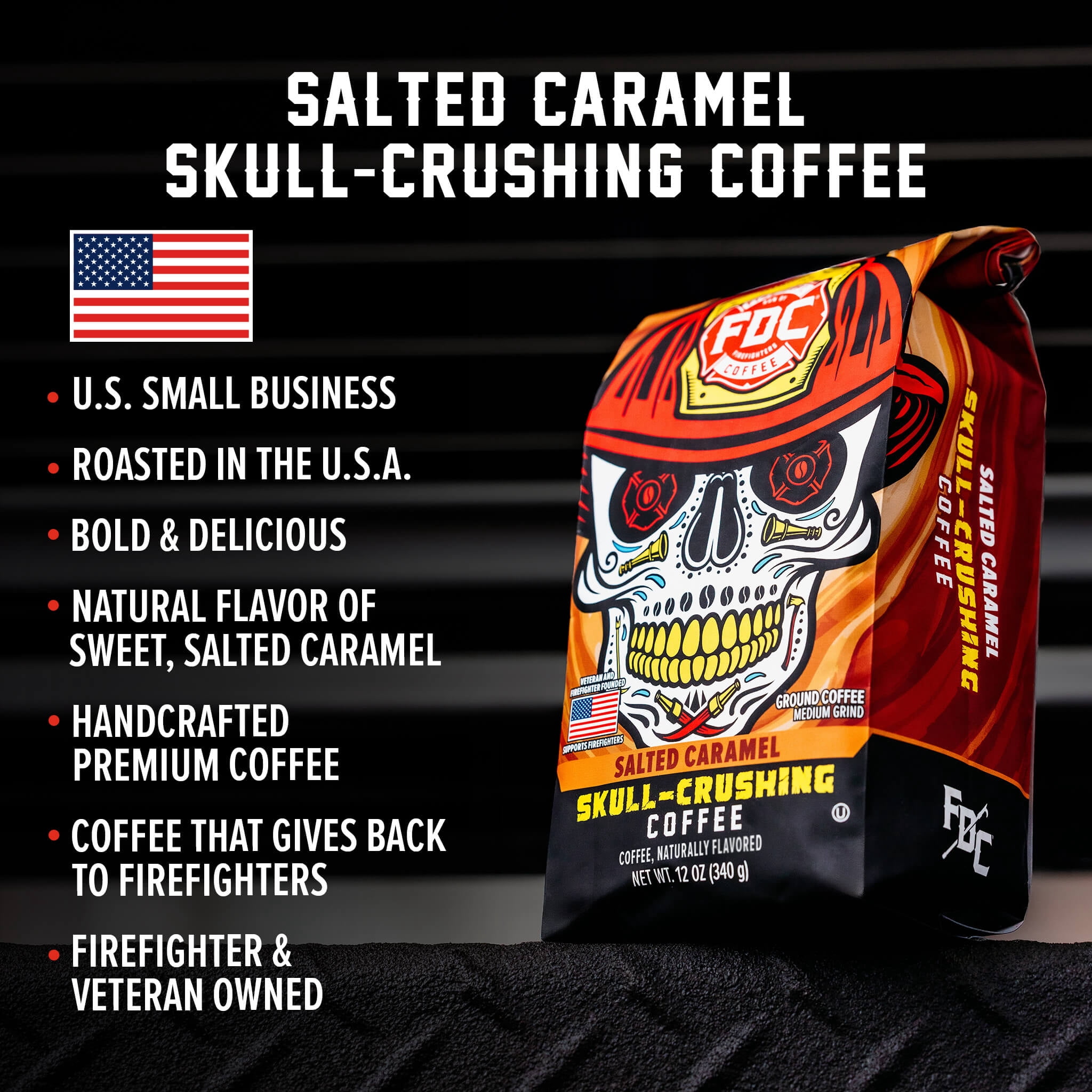 Fire Department Coffee Skull Crushing Salted Caramel Espresso, 12oz