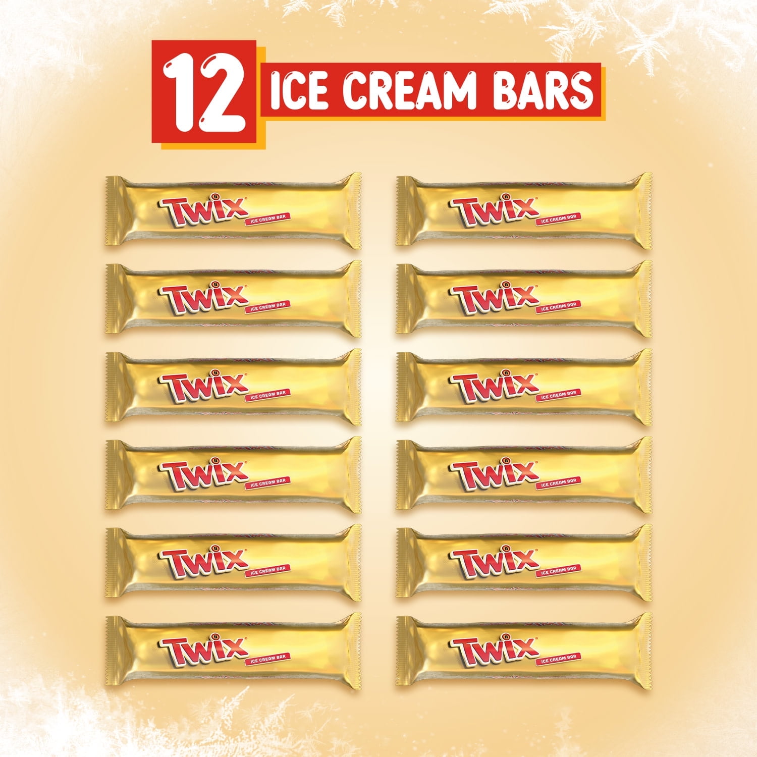 Twix Caramel Vanilla Milk Chocolate Ice Cream Bars, 23.16 fl oz, 12 Pack