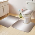thumbnail image 2 of Brown White Ombre Bath Mat 3 Piece Bathroom Rug Set, Modern Gradient Abstract Art Non Slip Bath Rug Contour Mat and Toilet Lid Cover, Absorbent Shower Mats Soft Bath Rugs and Mats Sets, 2 of 8